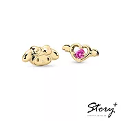 【客製品】STORY故事銀飾-Kuromi & MyMelody邱比特系列-美樂蒂小翅膀誕生石純銀耳環 黃K金