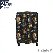 NaSaDen納莎登 - 萊茵系列前開式 經典印花英格藍貓深藍 可擴充上掀式25吋行李箱旅行箱 英格藍貓深藍