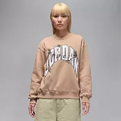 NIKE AS W J BRK FLC CREW GFX RLT 女圓領套頭衫-HV0473200 L 粉橘色