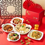 【祥和蔬食】五馬送喜年菜組(3381g±10%/組) 酸白菜鍋/紅燒獅子頭/素杏鮑菇牛腩煲/炒炊粉/麻辣臭豆腐 2/2-2/13出貨