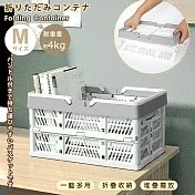 日本OKAZAKI 折疊式手提收納提籃 露營野餐籃 摺疊籃M-4kg(1入)