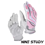 【NINE STUDY】頂級耐磨防滑透氣重訓手套 掌背加厚PRO 健身手套 運動手套 全指手套 (兩色任選) 粉灰S