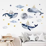 時尚壁貼-星空鯨魚城堡 BR93946