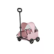 【野一夏】 小型犬專用可摺疊式多功能寵物手拉推車 手拉推車 寵物推車 購物推車 拉桿車 狗推車 -粉色