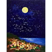 【玲廊滿藝】呂月華-星空月夜/浪漫山城40x30cm
