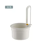 【E.dot】可掛式一鍵倒菜渣廚餘瀝水籃 白色