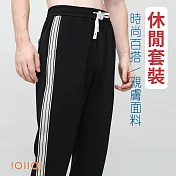 IOIIOI歐洲貴族 套裝的長褲賣場 特色織帶 速乾布料 32 黑色