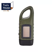 【Truly House】 戶外太陽能手搖手電筒 防災手電筒 露營 應急手電筒(兩色任選) 軍綠色