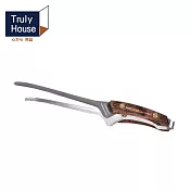【Truly House】 戶外 304不鏽鋼夾 燒烤夾  烤肉夾  木質握柄 (兩色任選) 銀色