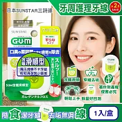 (2盒超值組)日本SUNSTAR三詩達-GUM去齒垢牙周護理牙線1入/盒-50M含蠟滑順型(狹窄齒縫用扁平潔牙線,牙縫殘渣清潔線,彈力尼龍好抽取便攜剔牙工具)