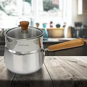 A-OK 316不鏽鋼藍寶石片手鍋-16cm+304不鏽鋼蒸籠層