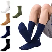 型男健行登山襪!! 腳底羊毛毛圈設計 SPORTS HOUSE 運動中筒襪 透氣吸濕排汗 登山 跑步 自行車 戶外 滑雪 高爾夫球襪 運動襪 休閒襪 男款 保暖 襪子 深藍色