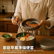 【Tihow 鈦好】日式匠造高質感純鈦保鮮盒鐵路便當盒 (1350ml+500ml 扣式密封鈦蓋)