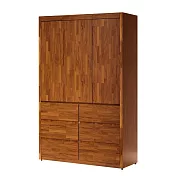 IDEA-MIT4X7尺典雅三開六抽木製衣櫃/三色可選/運費另計 指接