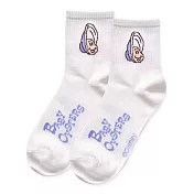 【ONEDER 旺達】迪士尼牡蠣寶寶中筒襪《愛麗絲夢遊仙境》Baby Oysters 台灣製棉襪女襪- 白 AC-A303