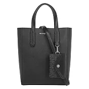 Michael Kors Vincent 金字防刮皮革附小袋小款手提/斜背二用包 (黑色)