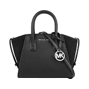 Michael Kors Avril 銀字素面皮革迷你二用包 (黑色)