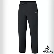 【ATUNAS 歐都納】男款保暖刷毛抗風彈性長褲/大尺碼/小尺碼A2PA2538M- S 黑