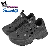 【HELLO KITTY】女 KUROMI 酷洛米 運動鞋 休閒鞋 老爹鞋 厚底 綁帶 輕量 JP23 黑色