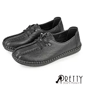 【Pretty】女 休閒鞋 包鞋 便鞋 媽媽鞋 平底鞋 軟Q 復古 JP23 黑色