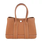 Hermes 愛馬仕 Mini Garden Party TG牛皮手提包 (37駝/K刻/銀釦)