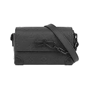LV Steamer Monogram 牛皮壓紋皮夾式斜背包_展示品 (黑色)