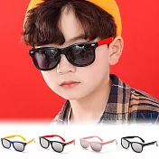 【ALEGANT】飛行時尚中性兒童專用輕量彈性太陽眼鏡UV400飛官偏光墨鏡 豔陽紅-水銀鏡面