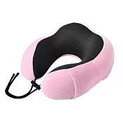 【收納職人】旅行記憶頸枕/U型護頸枕(附收納袋)_6色任選 浪漫粉