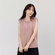 好我_Joyce圓領麻花針織背心 FREE 玫粉