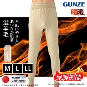 【日本郡是Gunze】日本製 機能 高保暖 暖暖系列 吸濕發熱衣 輕柔裏起毛 羊毛長褲 衛生褲(男) M