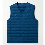 【荒野wildland】男700FP輕暖V領羽絨背心225霧青色 L 225霧青色