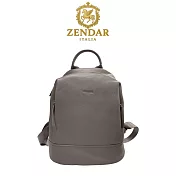 【ZENDAR】台灣總代理 限量1折 頂級超柔軟小牛皮後背包 阿黛爾系列 全新專櫃展示品(大象灰)