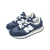 New Balance NB 休閒鞋 237 寬楦 中童 小朋友 藍 白 麂皮 紐巴倫 PH237HN-W 19cm NAVY/WHITE