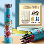 Deli 得力可擦彩色鉛筆【學校必備】繪畫4件套（彩色鉛筆 畫畫專用 美術生素描） 12色