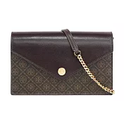 TORY BURCH T Monogram 標誌帆布信封式斜背包/WOC (深棕色)