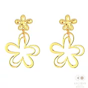 路森金飾 黃金耳環(鏤空小花朵金重:1.03錢+-0.03錢)