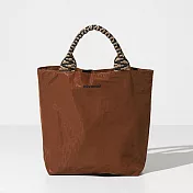 Miyansol韓國皺皺兩用迷你托特包 L焦糖棕