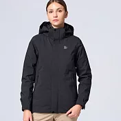 【荒野wildland】女彈性防水3in1+羽絨兩件式外套165印黑色 S 165印黑色