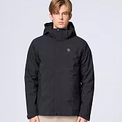 【荒野wildland】男彈性防水3in1+羽絨兩件式外套165印黑色 M 165印黑色