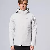 【荒野wildland】男彈性防水3in1+羽絨兩件式外套228灰白色 M 228灰白色
