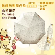 【迪士尼授權】小熊維尼 大傘面 8K 防爆衝安全自動折傘 黃色