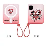 【Disny正版授權】米奇米妮10000mAh磁吸式行動電源-廠商直送★ 漸層紅色