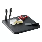《PHILIPPI》Fromage木製輕食盤+起司刀叉3件(曜黑) | 起司盤 起司刀叉組