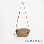 ZODENCE MOZ進口真皮抓皺迷你斜背包  卡其
