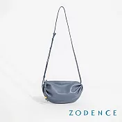 ZODENCE MOZ進口真皮抓皺迷你斜背包  藍