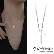 【Sayaka紗彌佳】925純銀極簡之光十字架造型項鍊 -單一款式