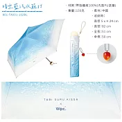日本Wpc.聯名旅行喫茶冰淇淋蘇打airlight輕量155g防曬⌀82cm遮陽傘801-TA00摺疊傘雨傘(UPF50+抗UV遮光100%)手動折疊傘折傘洋傘 晴空藍汽水