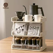 【CafeDeck】咖啡茶包零食整理收納架 奶油白三層