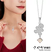 【Sayaka紗彌佳】925純銀童話漫步薑餅人造型鑲鑽項鍊 -單一款式