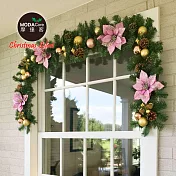 摩達客9尺/270cm聖誕裝飾樹藤條_浪漫紫金系-免組裝/可彎曲調整_可掛門邊/窗邊/牆沿